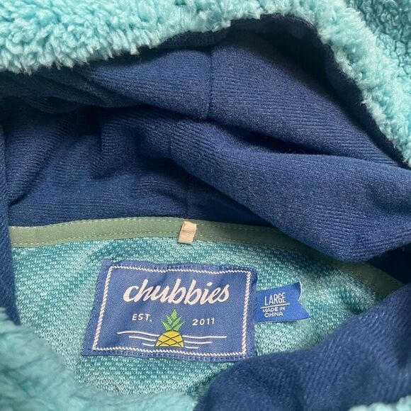Chubbies Blue Fleece Hoodie Sweatshirt Size Large - Picture 6 of 9